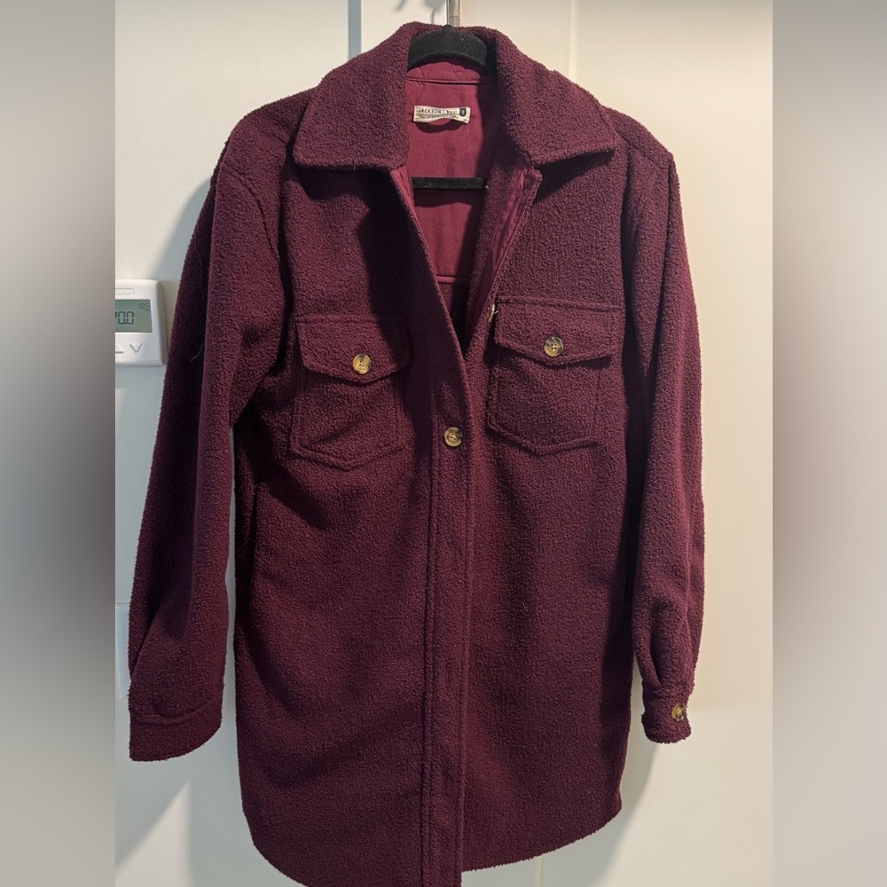Jackson Rowe Deep Burgundy Teddy Jacket